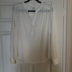 J. Crew Women's White Button-Front Blouse